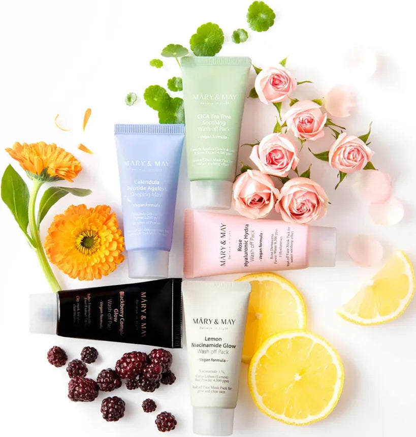 Mary&May Vegan Rose Hyaluronic Hydra Wash Off Mask Korean Skincare 30g